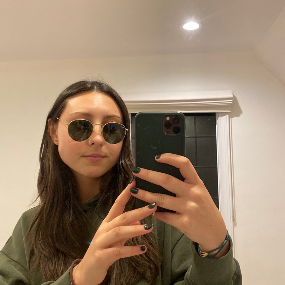 black and gold round ray bans